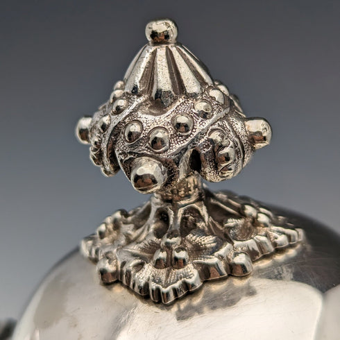 Circa 1875 British Antique Silver Plated Teapot Martin & Hall